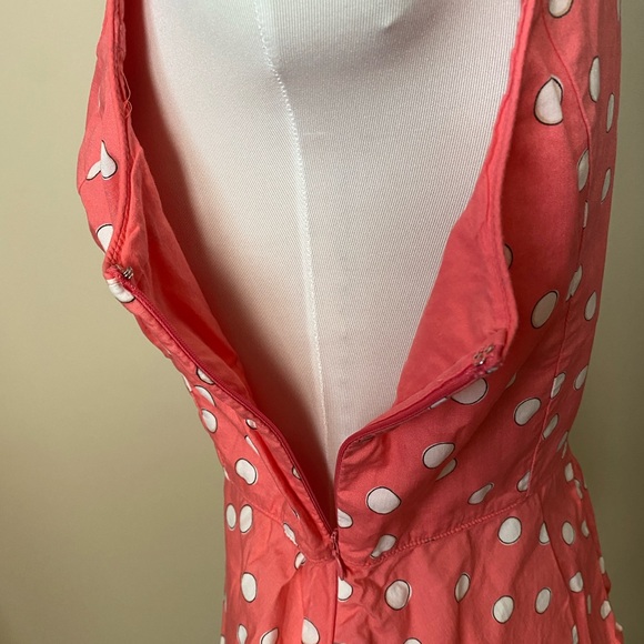 LC Lauren Conrad Pink & White Retro Peplum Polka Dot Sleeveless Top - Picture 5 of 8